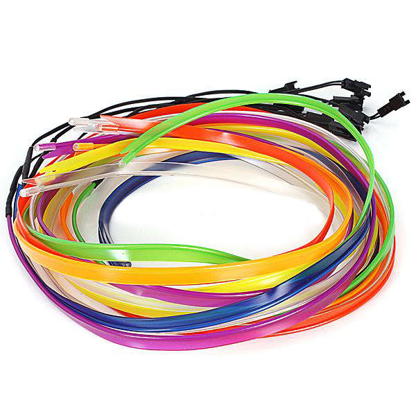 2M Flexible Car EL Wire Neon Light Dance Festival With Controller