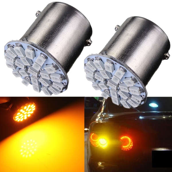 2 x P21W 1156 22-SMD LED Car Tail Turn Signal Lamp Bulbs