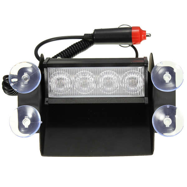 4 LED Emergency Car Windshield Sucker Warning Strobe Flash Lights