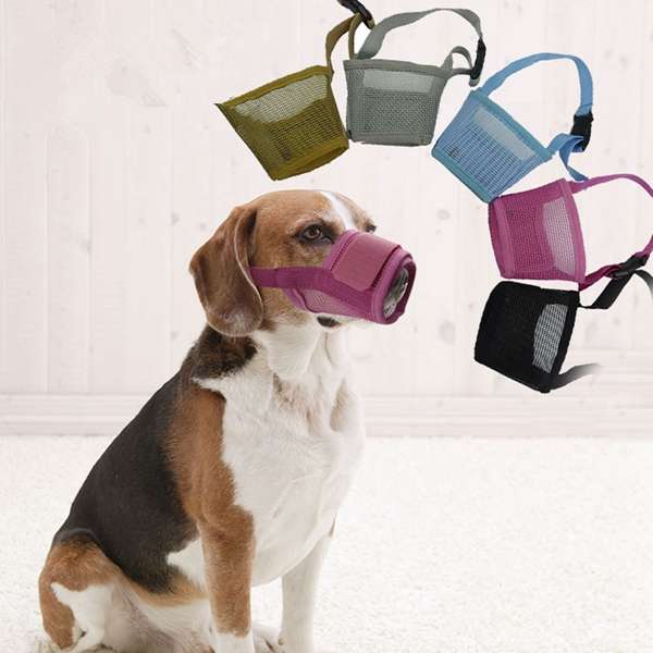 Adjustable Pet Dog Puppy Breathable Mesh Muzzle Control Biting Barking Nipping