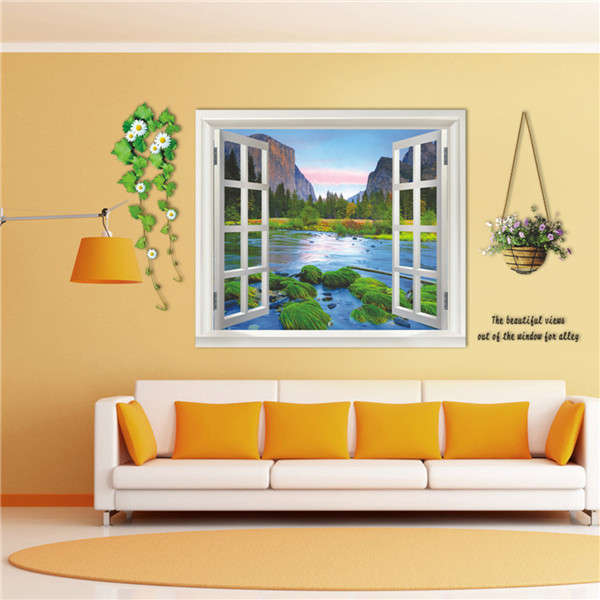 3D 110cm Window Landscape View Removable Wall Sticker Wall Decal Mural Home Decor