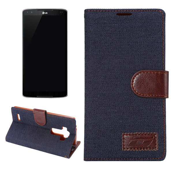 Jeans Pattern Cloth TPU Material Flip-open Case For LG G4