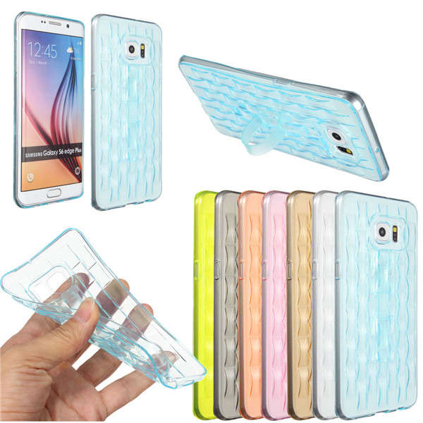Clear Soft TPU Holder Stand Cover Case For Samsung Galaxy S6 Edge Plus