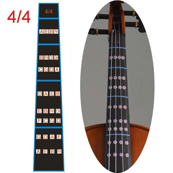 1Pcs Violin Scale Stickers Fingering Chart For 4/4 3/4 1/2 1/4 1/8 1/10 Violin