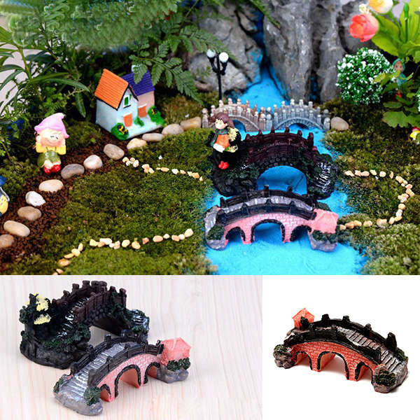 DIY Resin Mini Railing Bridge Dollhouse Fish Tank Micro Landscape Decor Ornament