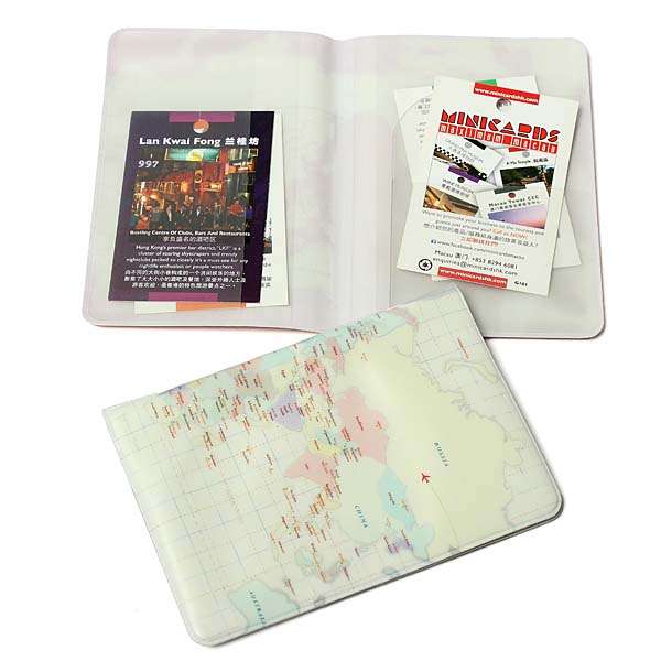 2 Colors World Map Passport Case Credit ID Card Ticket Cover