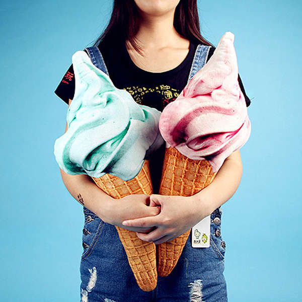 PP Cotton Creative Ice Cream Shape Throw Pillows Sofa Home Office Car Back Cushion