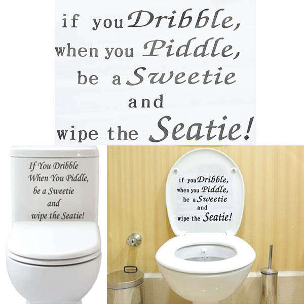 Removable PVC Toilet Seat Sticker Bathroom Wall Decoration