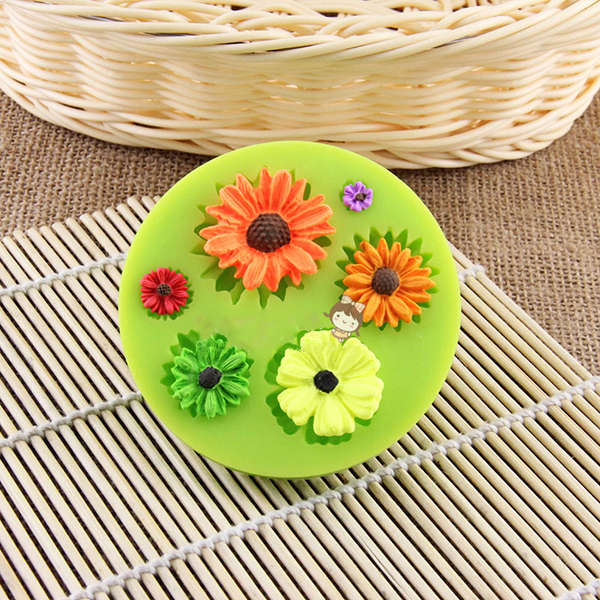 Daisy Silicone Fondant Cake Mold Chocolate Polymer Clay Mould