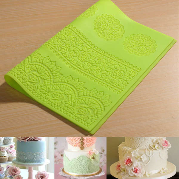 Large Silicone Lace Flower Mat Embosser Fondant Cake Mold
