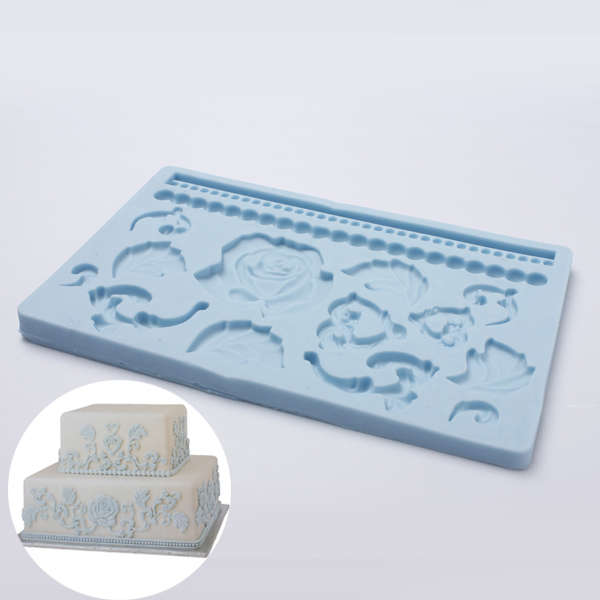 Rose Leaves Fondant Gum Paste Cake Silicone Mold