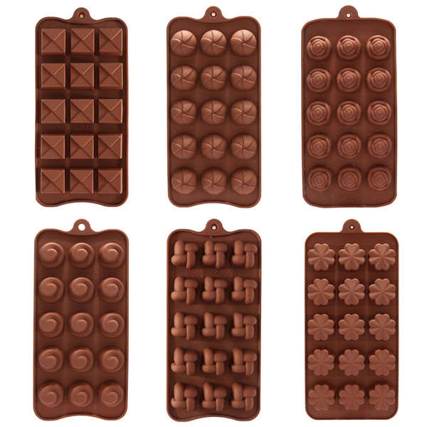 15 Holes Silicone Cake Mold 6 Patterns