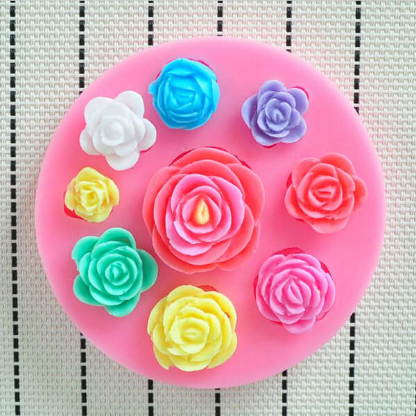 3D Silicone Rose Shape Cake Mold Chocolate Jelly Mold