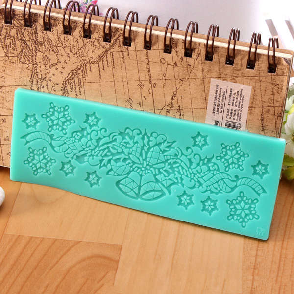 Christmas Bells Lace Cake Mold Silicone Fondant Cake Decorating Mould
