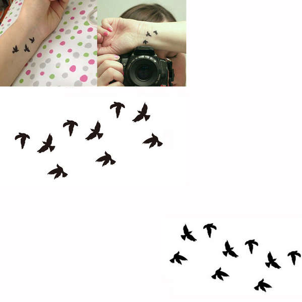 Bird Pattern Design Temporary Water Transfer Tattoo Sticker