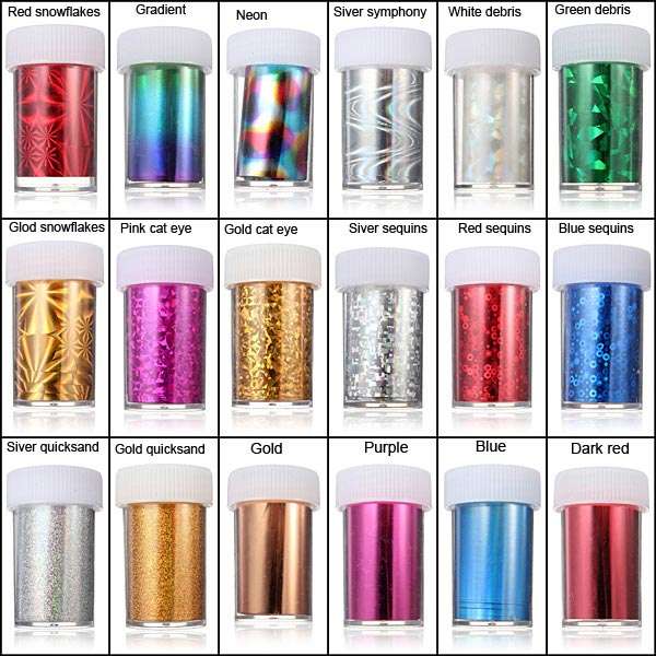 1.2 Meter Acrylic Multicolor Nail Art Transfer Foil Strip Decoration