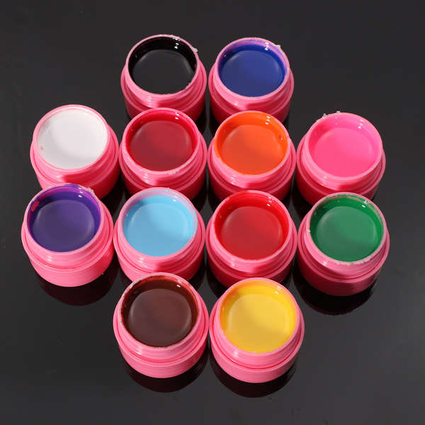 12 Colors Mix Pure Acrylic Nail Art Manicures UV Gel Builder Set