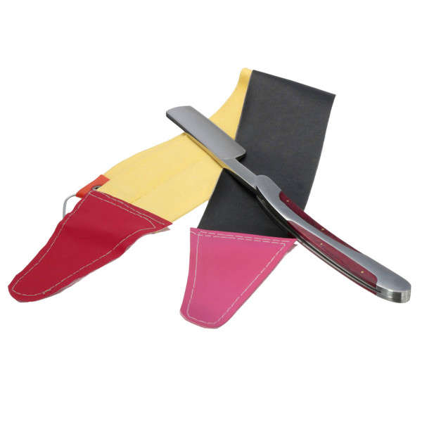 Stainless Steel Straight Barber Edge Razors Folding Shaving Shaver+Strop Cloth