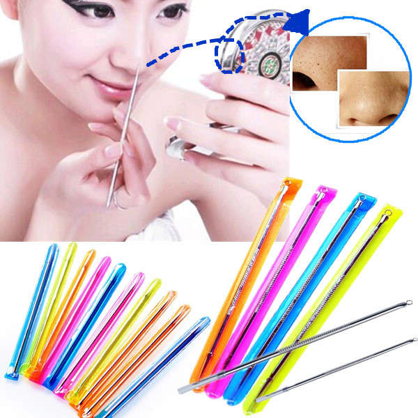 4Pcs 8cm Stainless Acne Blackhead Pimple Extraction Needle Removal Pin