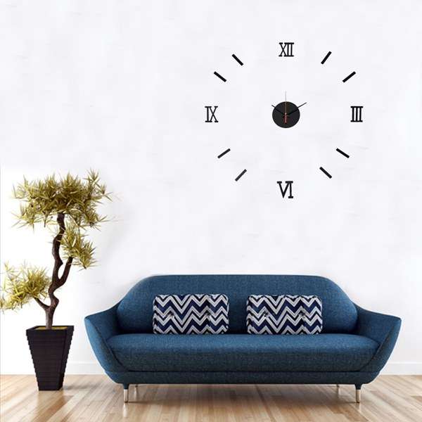 DIY 3D Roman Numeral Digital Wall Clock Mirror Acrylic