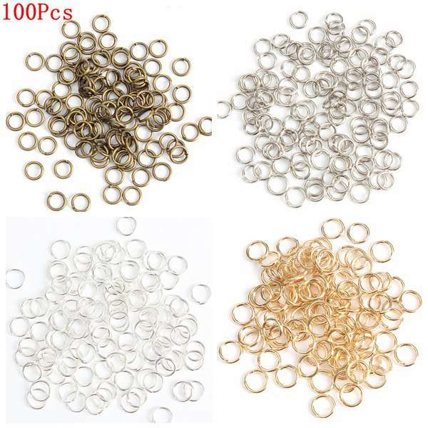 100Pcs Open Jump Rings Connectors DIY Jewelry Craft Gold Silver Bronze