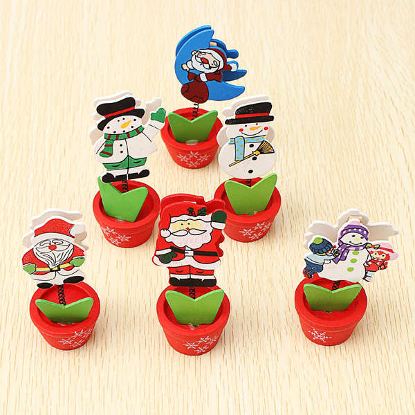 6PCS Christmas Gifts Creative Santa Claus Ornament Desk Accessories