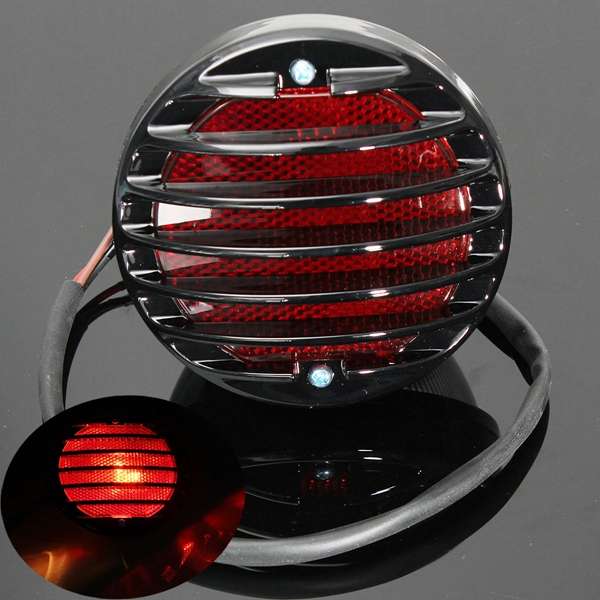 Black Motorcycle Tail Brake Light For Harley Bobber Chopper Rat