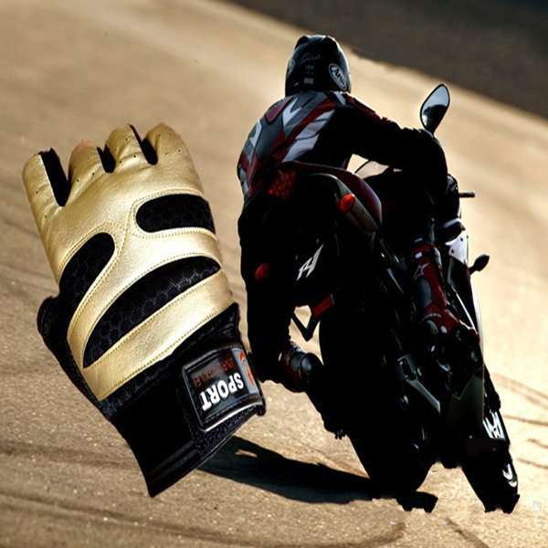 Motorcycle Riding Sports PU Half Finger Gloves