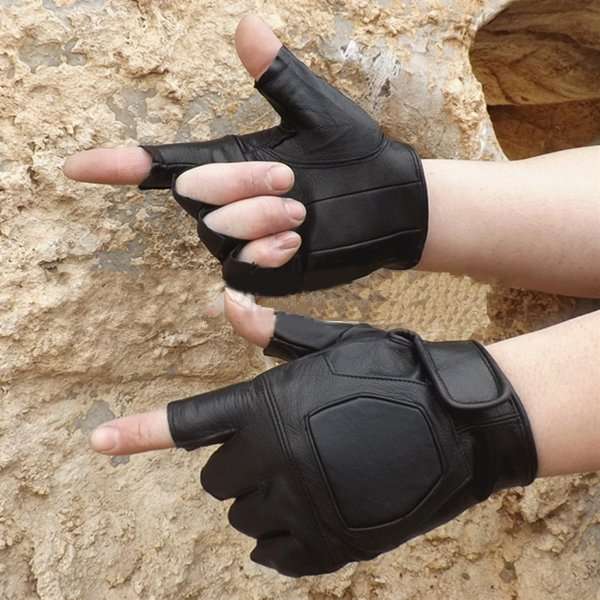 Motorcycle Riding Sports Tactical PU Half Finger Gloves