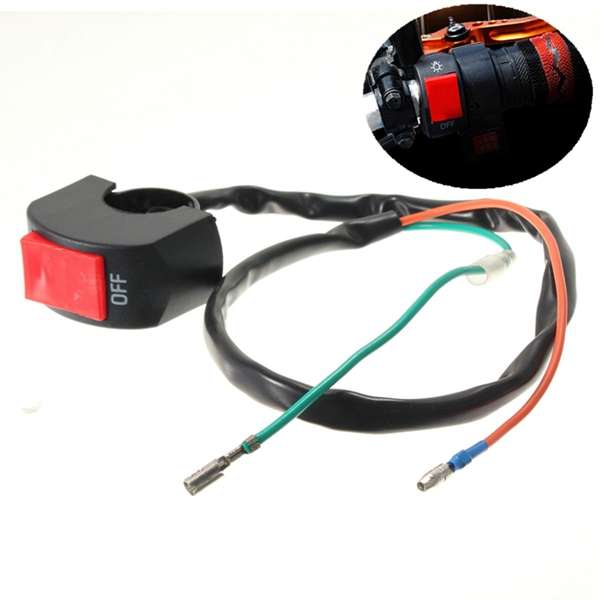 7/8in Motorcycle Motorbike Handlebar Headlight Fog Spot Light On Off Switch