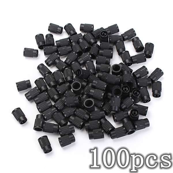 100pcs Plastic Tire Valve Stem Caps Anti-dust Cover
