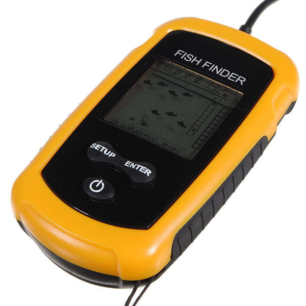 Sonar Sensor Fish Finder Alarm Beam Transducer 100m LCD Portable
