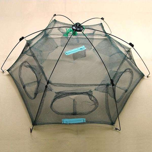 New Folded 80x80cm Floding Crab fish Minnow Fishing Trap Cast Net