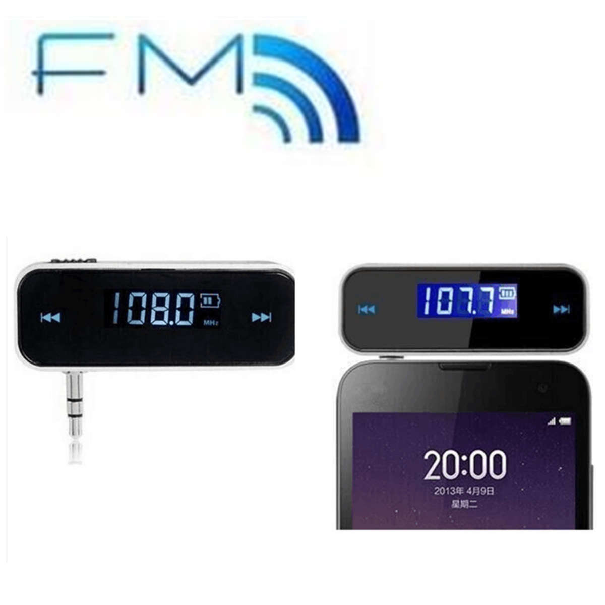 Wireless Music to Car Radio FM Transmitter for iPhone iPod 3.5mm MP3 Player