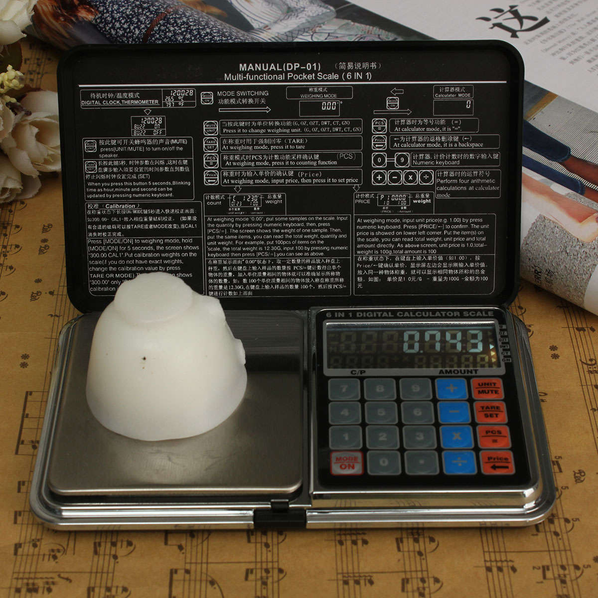 DP-01 500g 0.01g High Precision Count Electronic Jewelry Stainless Steel Palm Digital Pocket Scale