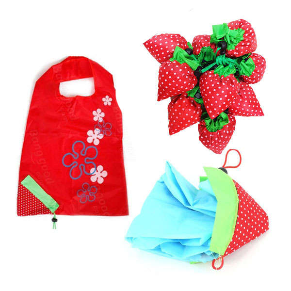 Folding Shopping Bag Creative Large Size Strawberry Eco Storage HandBag