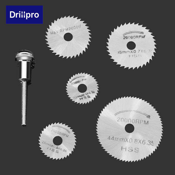 6pc HSS Circular Saw Blade Set For Metal & Dremel Rotary Tools