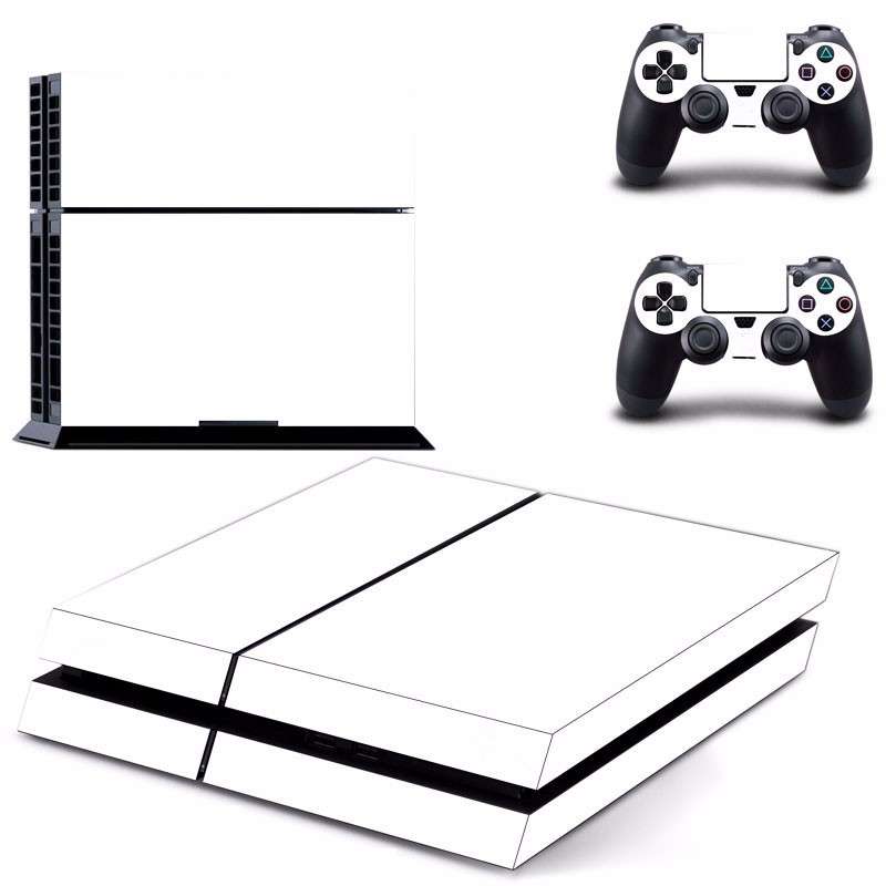 White Skin Sticker for PS4 PlayStation 4 Console 2 Controller Protector Skin
