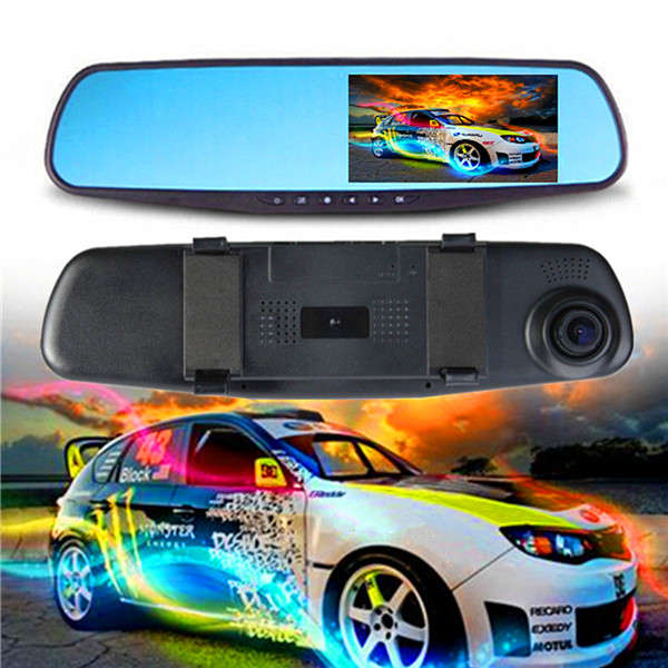 FHD 1080P 4.3 inch Monitor Dash Cam Rearview Mirror Car Recorder Camera DVR