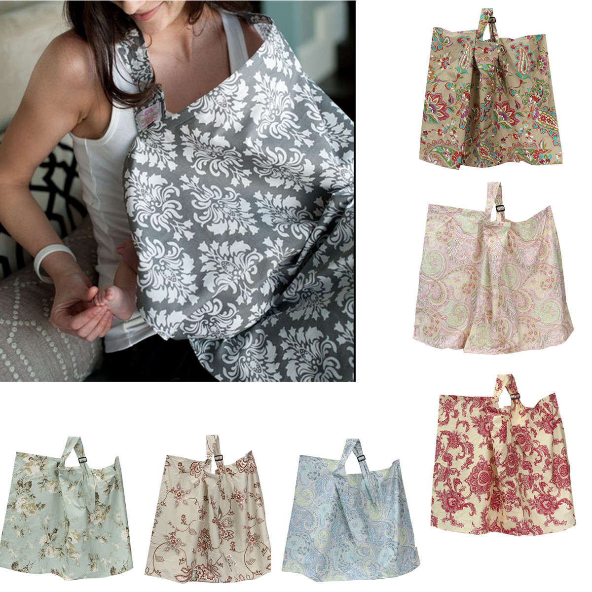 Baby Mother Maternal Cotton Printing Adjustable Breathable Nursing Privacy Cover Breastfeeding Apron