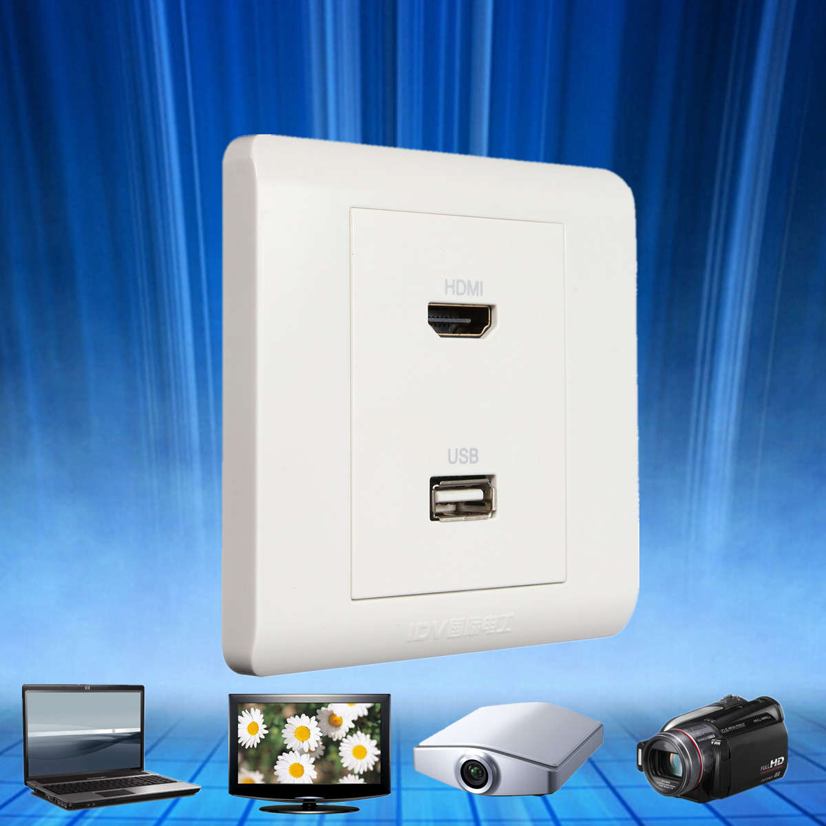 86 type 2port USB+HDMI wall plate white Wall Face Plate Panel Outlet Socket
