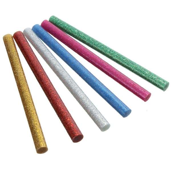 10Pcs Glitter Colorful Mini Hot Melt Electric Heating Glue Sticks Gun Art Craft Hobbies 6 Color Opt