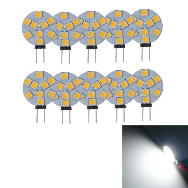10Pcs G4 80Lm 9SMD 5050 1.2W Pure White Decoration Atmosphere LED Light Lamp