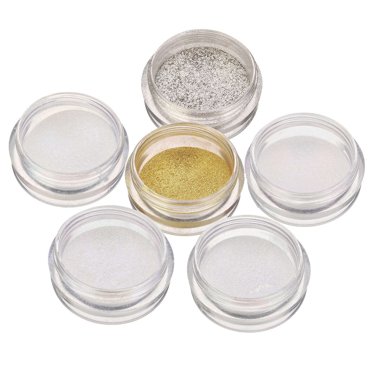 6 Colors Shining Metallic Nail Art Powder Glitter Shimmer Sequins Chrome Dust Pigment Manicure  -* 0