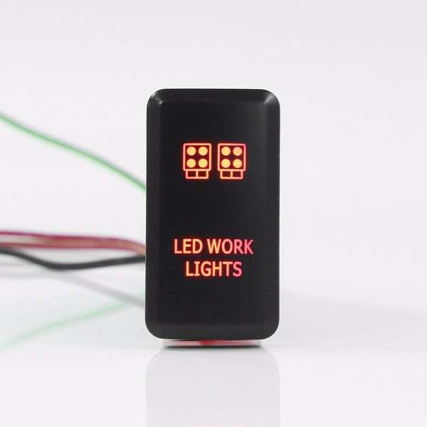 ABS 12V 3Amp Push Switch Red LED Light Bar For Toyota Fortuner Hilux Tacoma 2005-2011