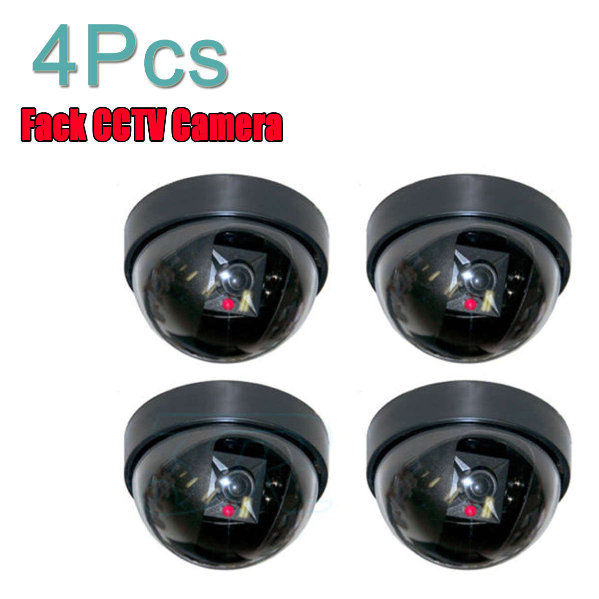 4Pcs Simulation LED Alarm CCTV Dummy Security Camera Indoor Outdoor Warning Sign