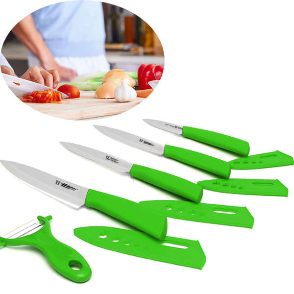 5PCS Zirconia Ceramic Knife Kitchen Fruit Knife Peeler Cover Kitchen Antiskip Knife Set