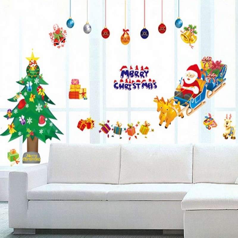 Merry Christmas Removable Wall Window Sticker Christmas Festival Party Deocration