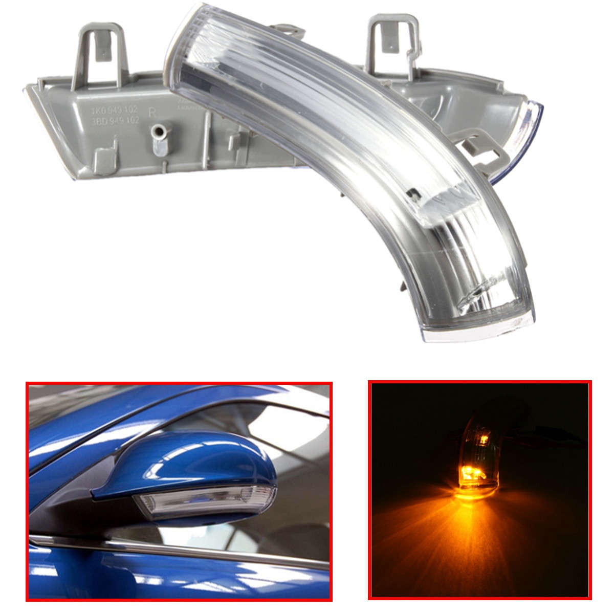 Wing Mirror Indicator Turn Signal LED Lens Bulb For VW Golf Jetta Passat