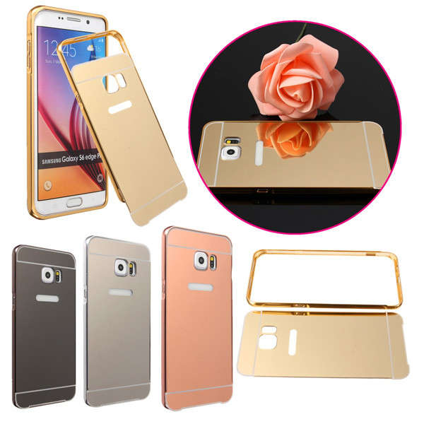 Metal Frame Slim Mirror Back Cover Case For Samsung Galaxy S6 Edge Plus +